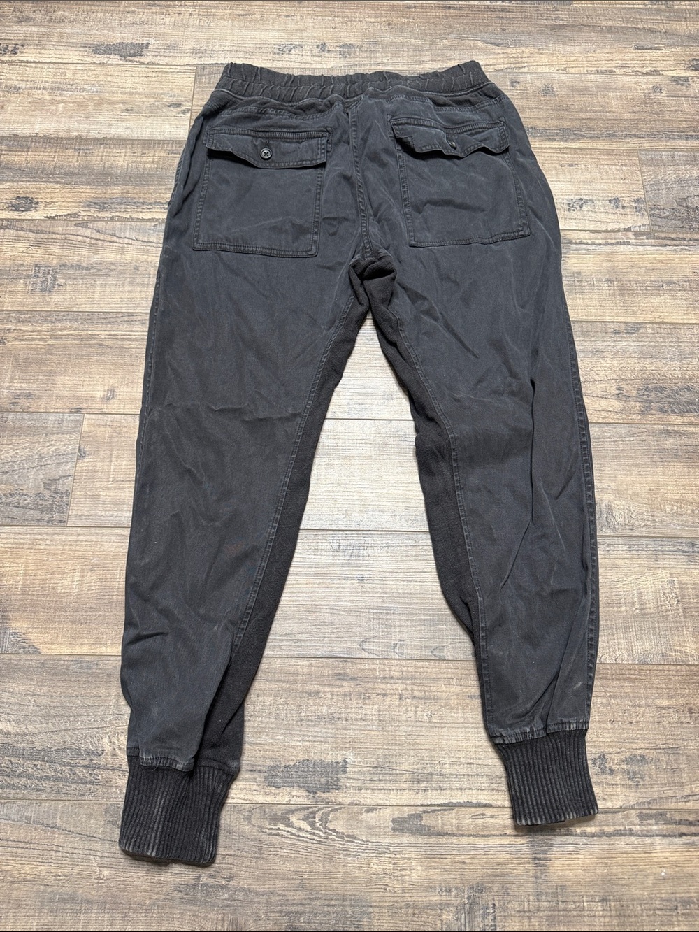 Standard James Perse Mixed Media Black Drawstring Jogger Pants Women's Small 1 - Picture 9 of 12